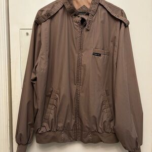 Members Only Tan Windbreaker Jacket Size L